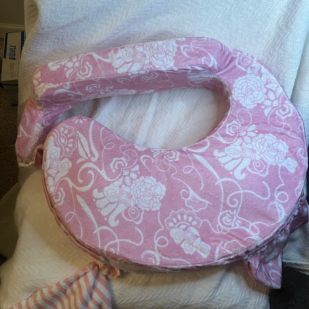 Pink Floral My Beat Friend  Nursing Pillow